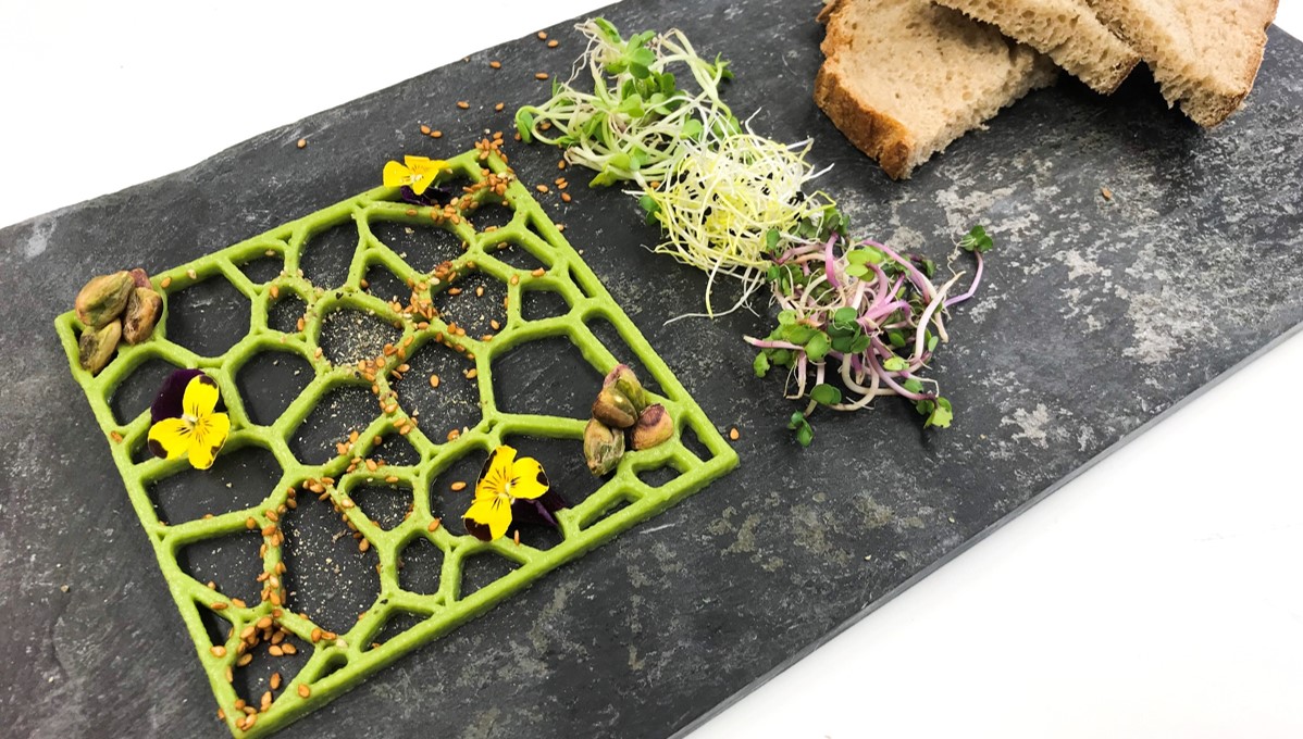 Avocado dish 3D-printed with byFlow's 3D Food Printer the Focus.